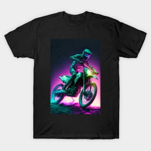 Cyber Future Dirt Bike With Neon Colors T-Shirt